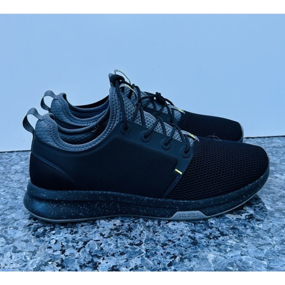 rare KURU ATOM CLOUD Jet Black Citron Athletic Sneaker men 10